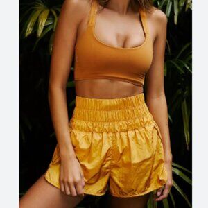 Free people movement way home shorts in gold/yellow